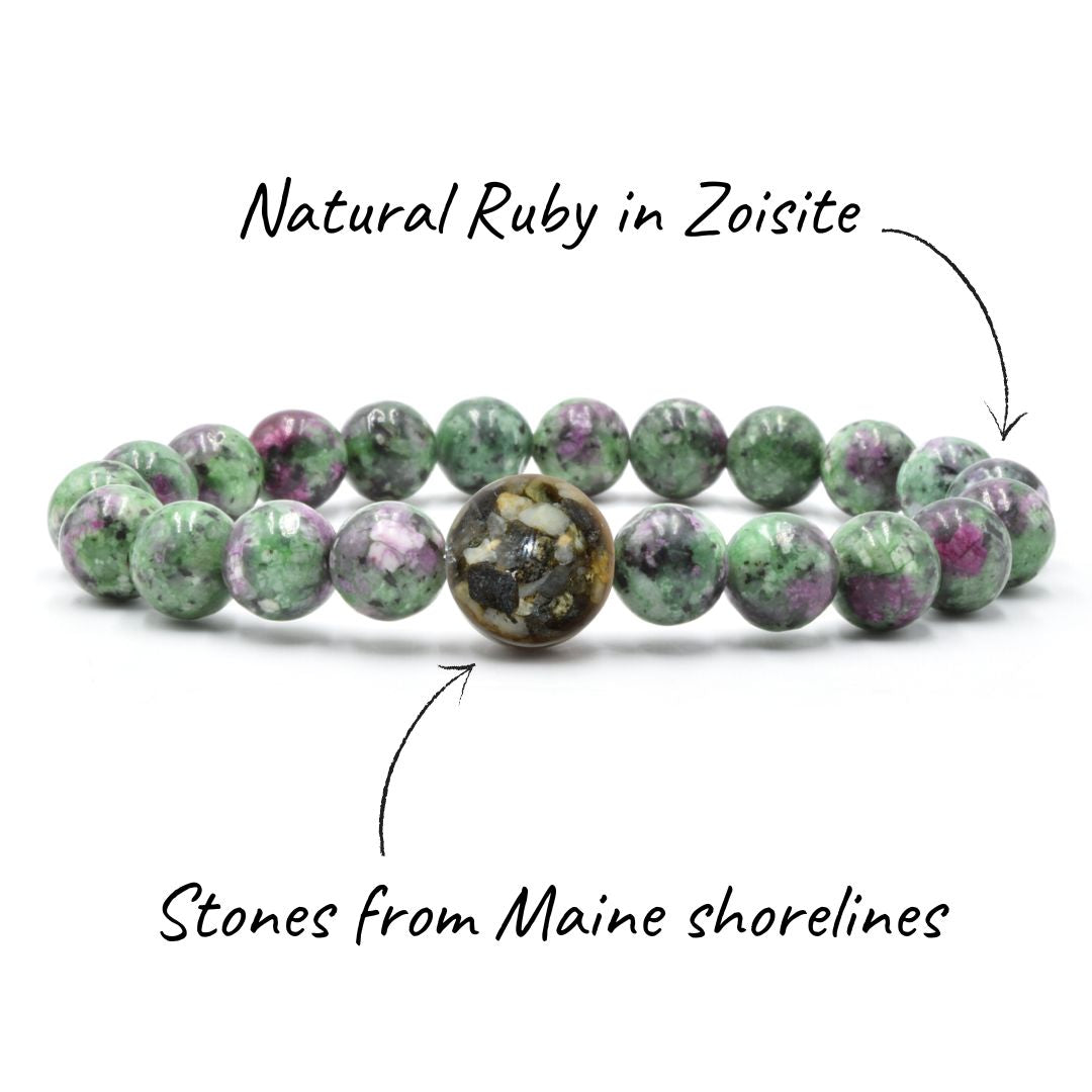 Maine Stones + Ruby in Zoisite