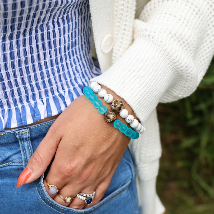 Lake Michigan Stones + Turquoise Bay Glass