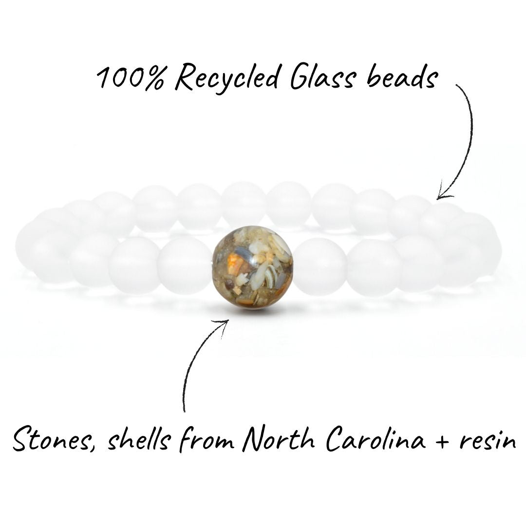 North Carolina Stones & Shells + Crystal Glass