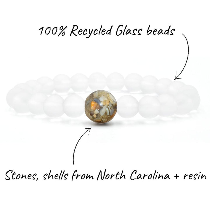 North Carolina Stones & Shells + Crystal Glass