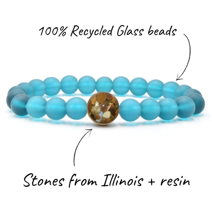 Illinois Stones + Peacock Blue Glass