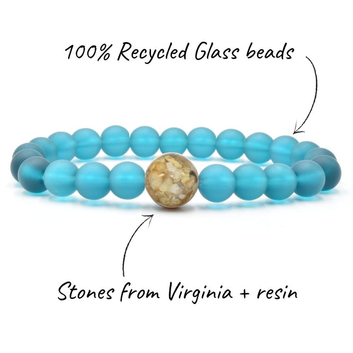 Virginia Stones + Peacock Blue Glass