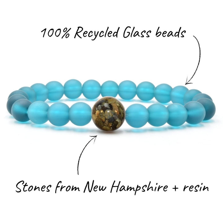 New Hampshire Stones + Peacock Blue Glass