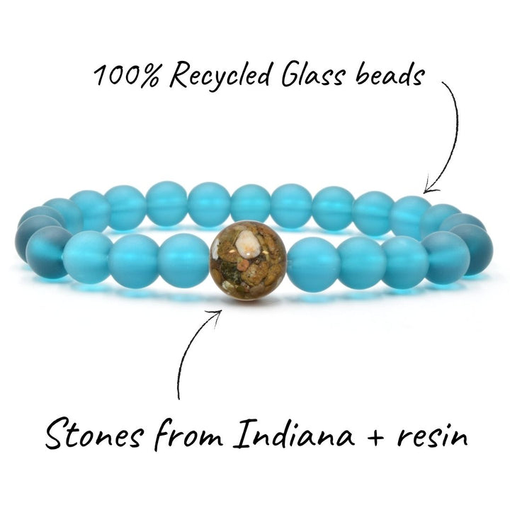 Indiana Stones + Peacock Blue Glass