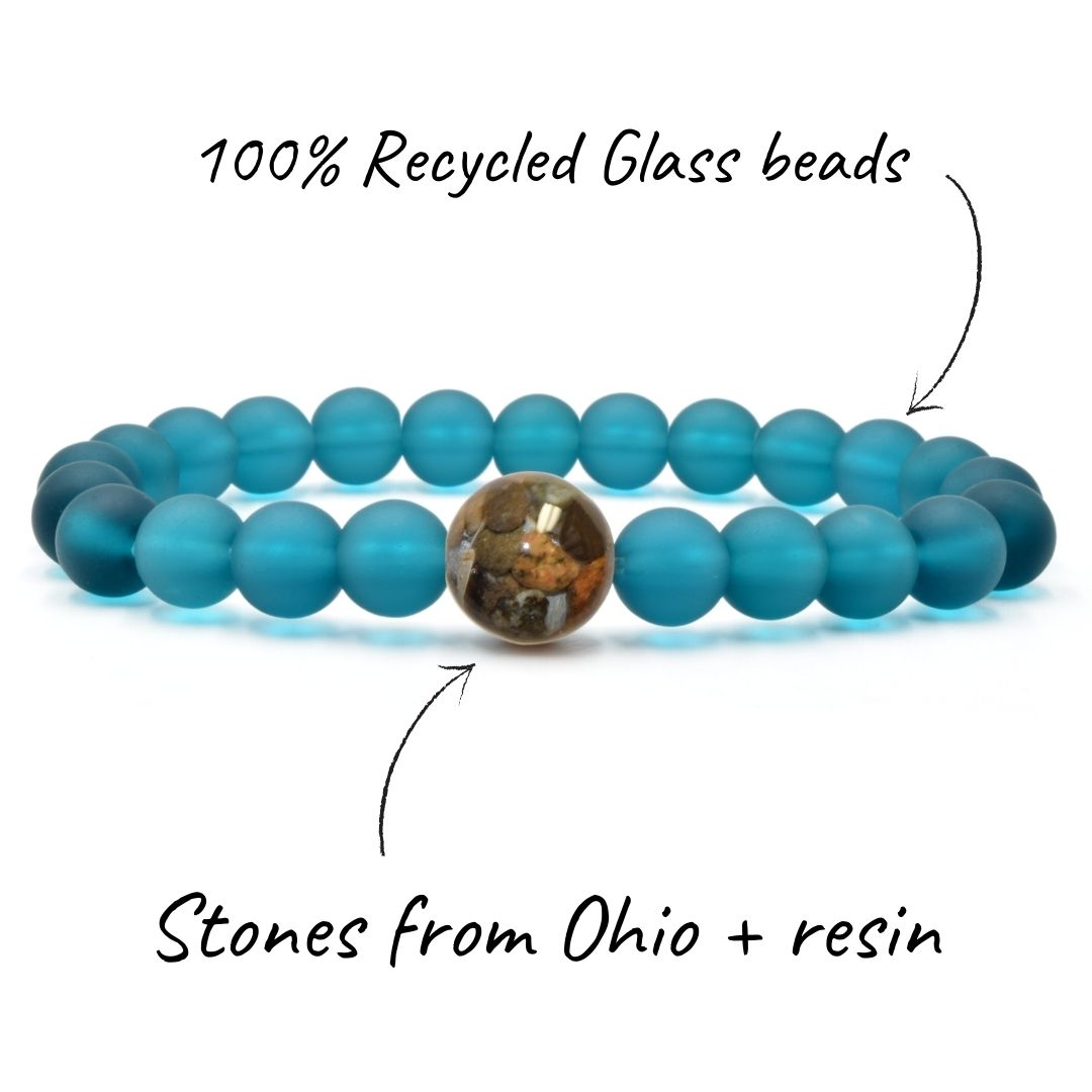 Ohio Stones + Peacock Blue Glass