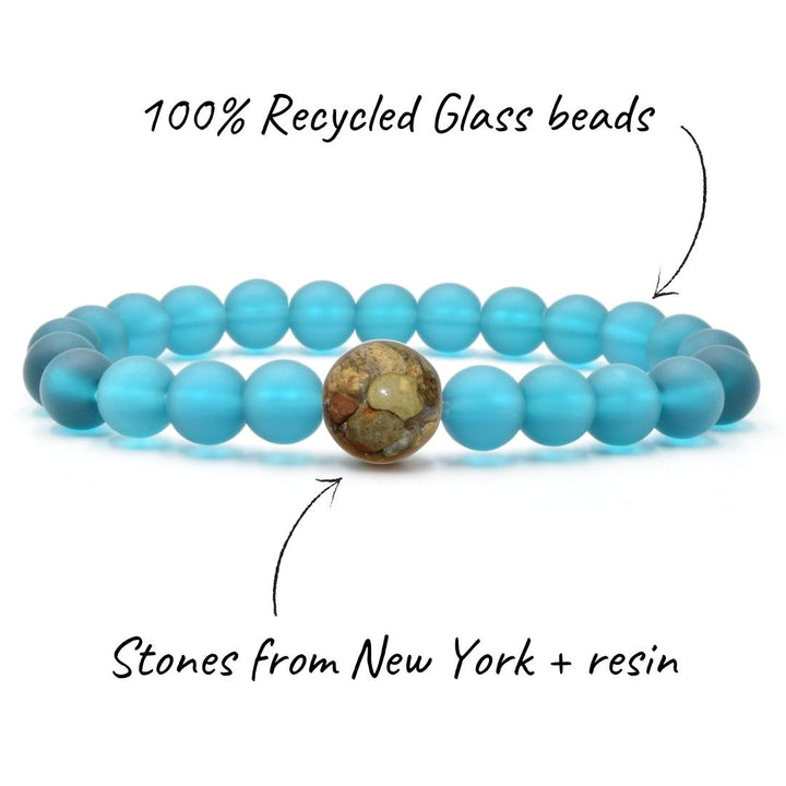 New York Stones + Peacock Blue Glass