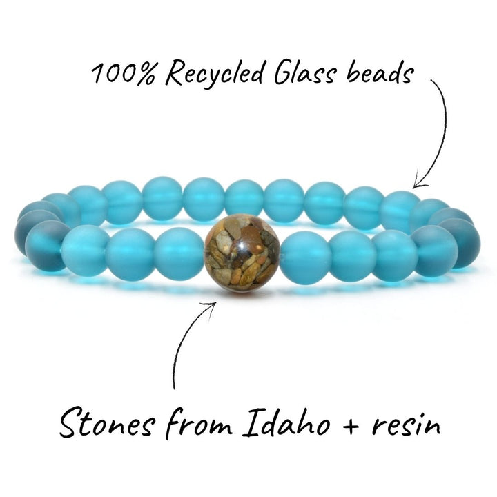 Idaho Stones + Peacock Blue Glass