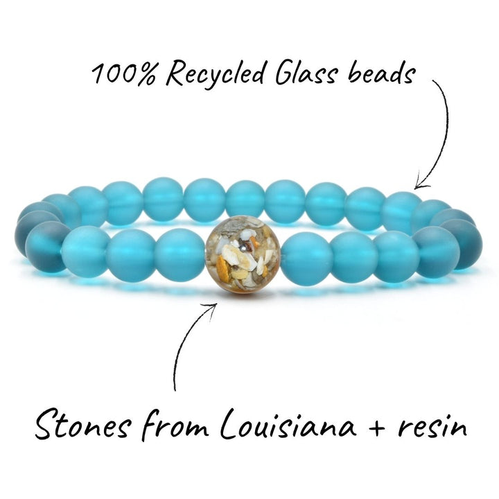 Louisiana Stones + Peacock Blue Glass