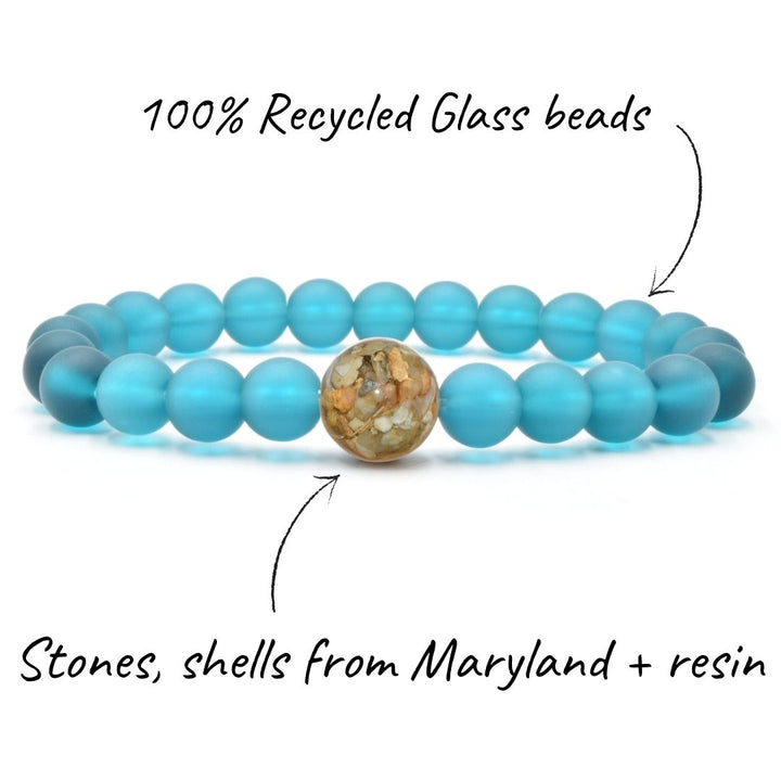 Maryland Stones & Shells + Peacock Blue Glass