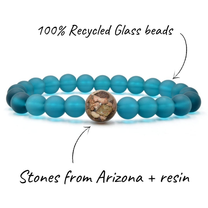 Arizona Stones + Peacock Blue Glass