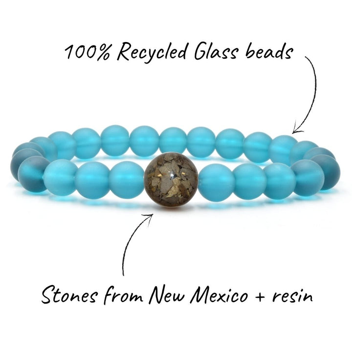 New Mexico Stones + Peacock Blue Glass