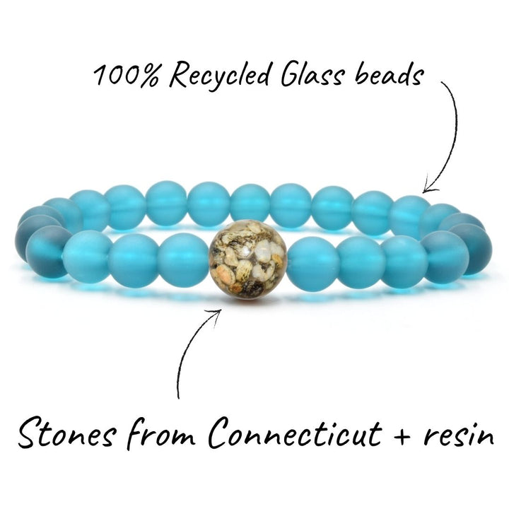 Connecticut Stones + Peacock Blue Glass