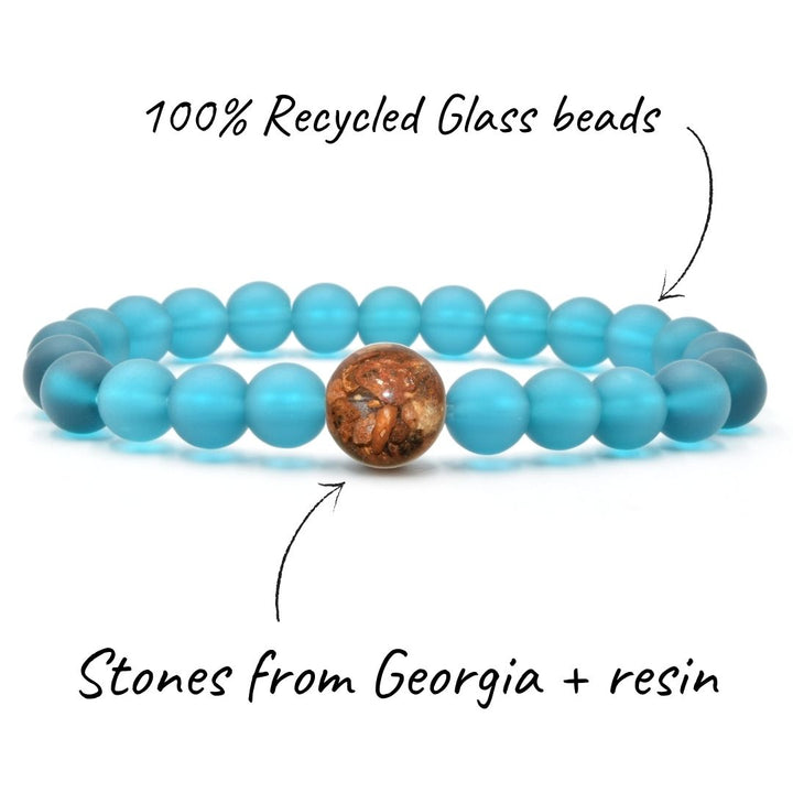 Georgia Stones + Peacock Blue Glass