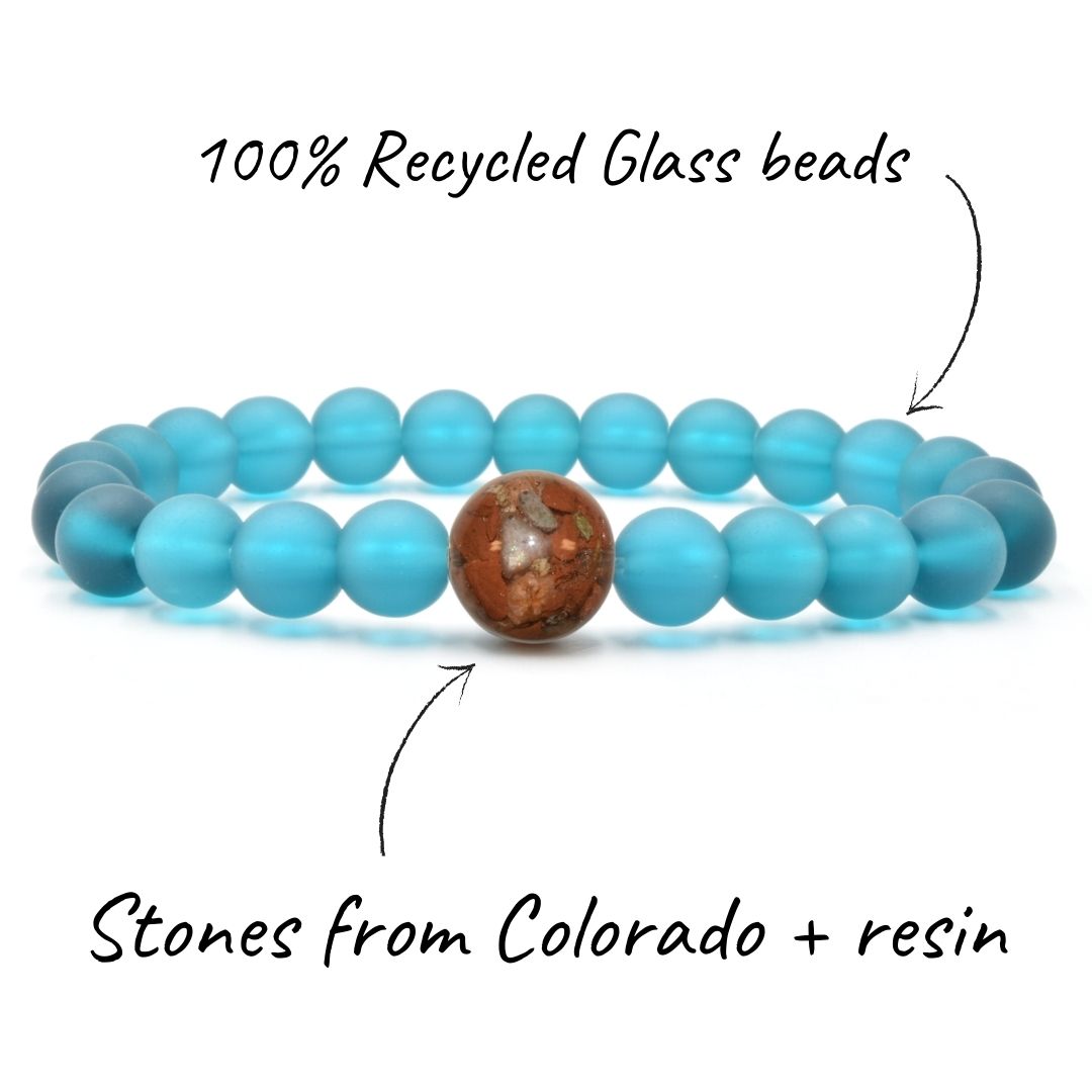 Colorado Stones + Peacock Blue Glass