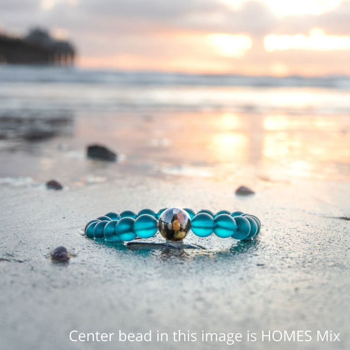 Arizona Stones + Peacock Blue Glass