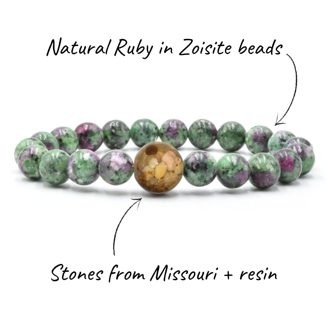 Missouri Stones + Ruby in Zoisite