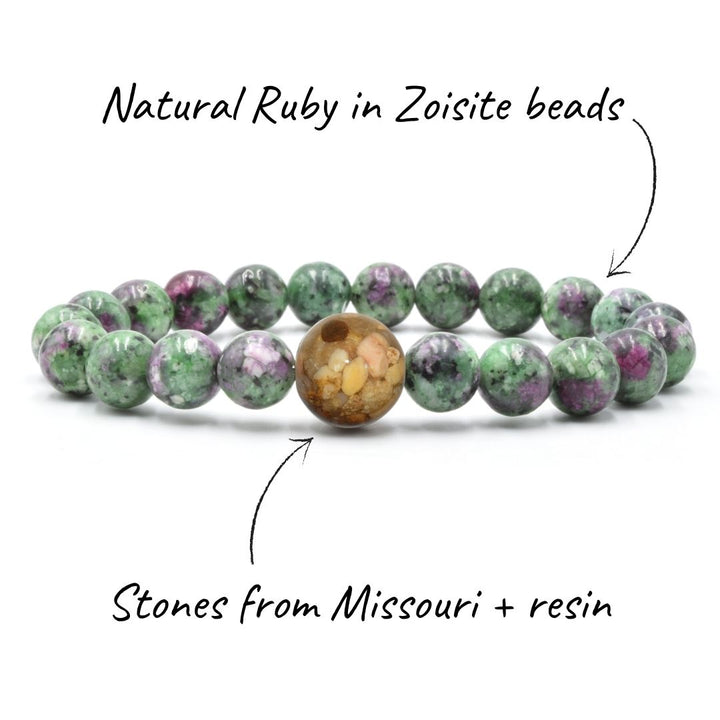 Missouri Stones + Ruby in Zoisite