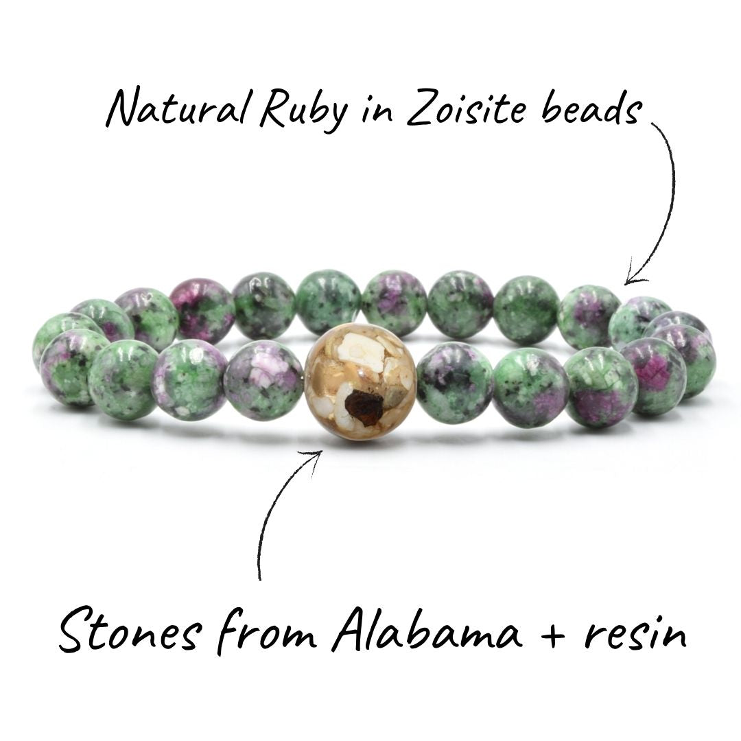 Alabama Stones + Ruby in Zoisite