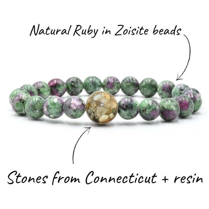 Connecticut Stones + Ruby in Zoisite