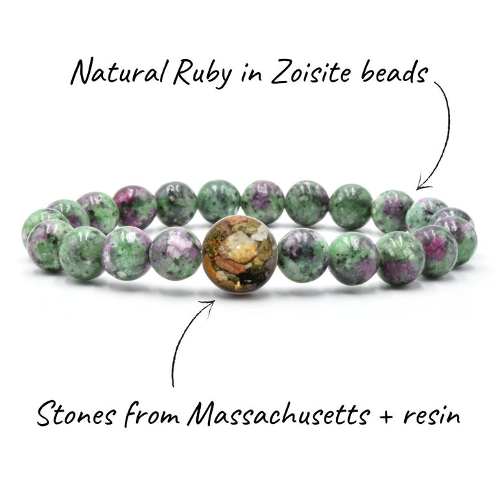 Massachusetts Stones + Ruby in Zoisite