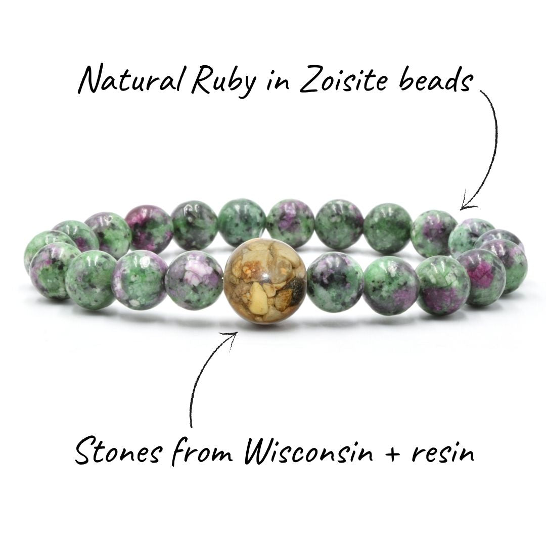 Wisconsin Stones + Ruby in Zoisite