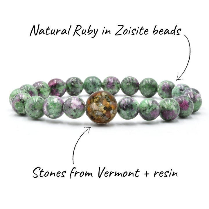 Vermont Stones + Ruby in Zoisite