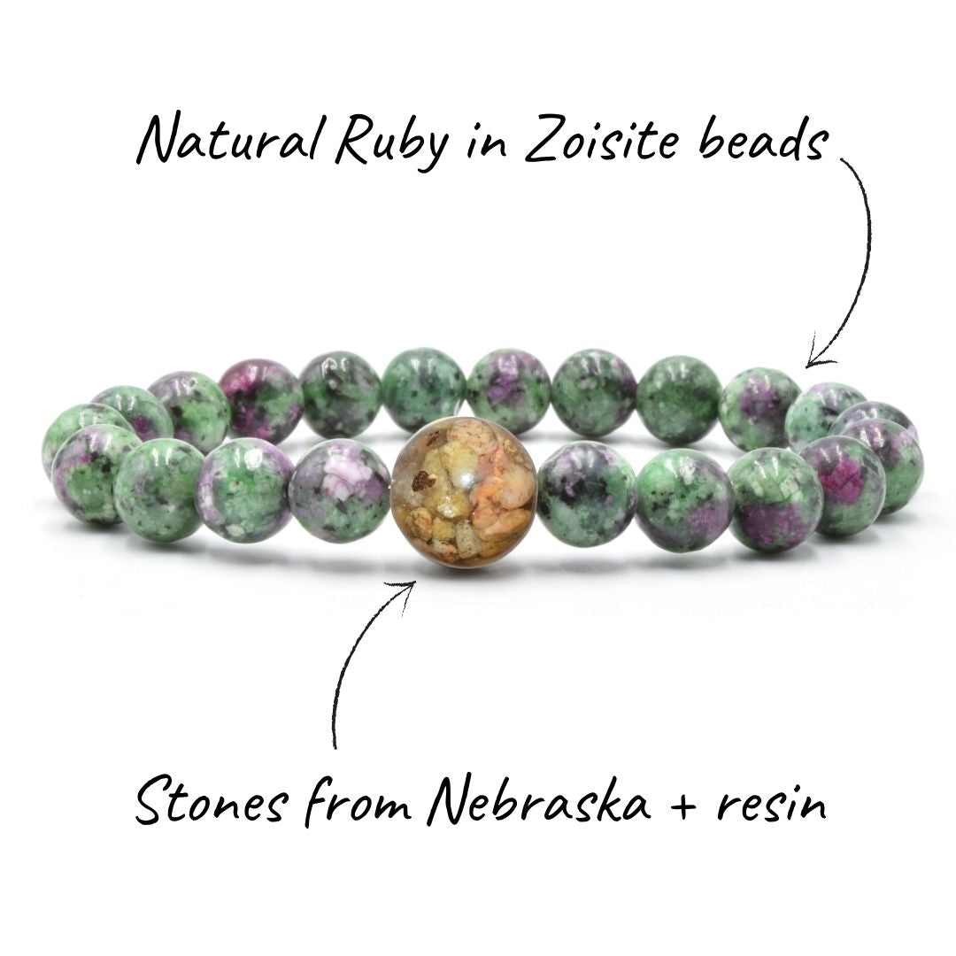 Nebraska Stones + Ruby in Zoisite