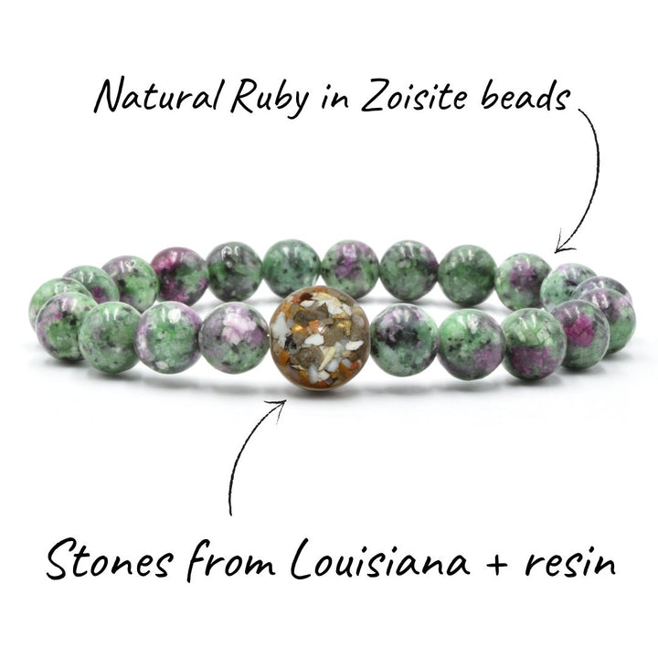 Louisiana Stones + Ruby in Zoisite