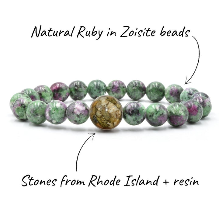 Rhode Island Stones + Ruby in Zoisite