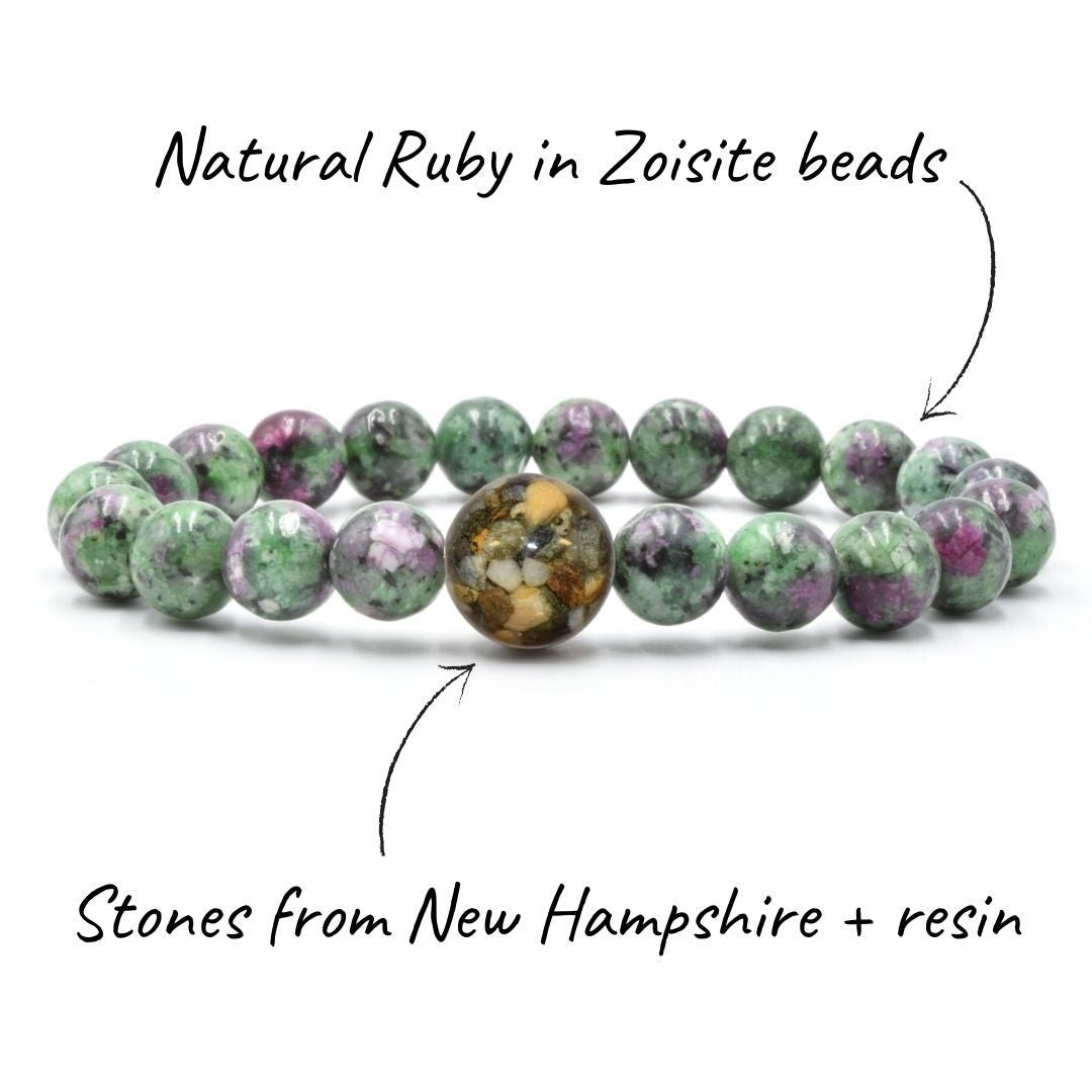 New Hampshire Stones + Ruby in Zoisite