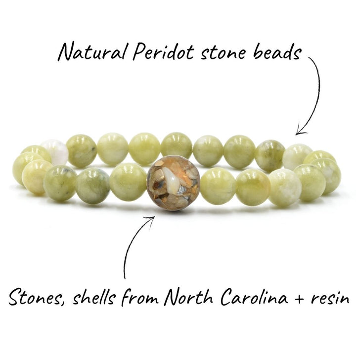 North Carolina Stones & Shells + Peridot