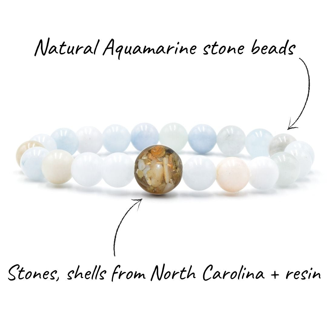 North Carolina Stones & Shells + Aquamarine