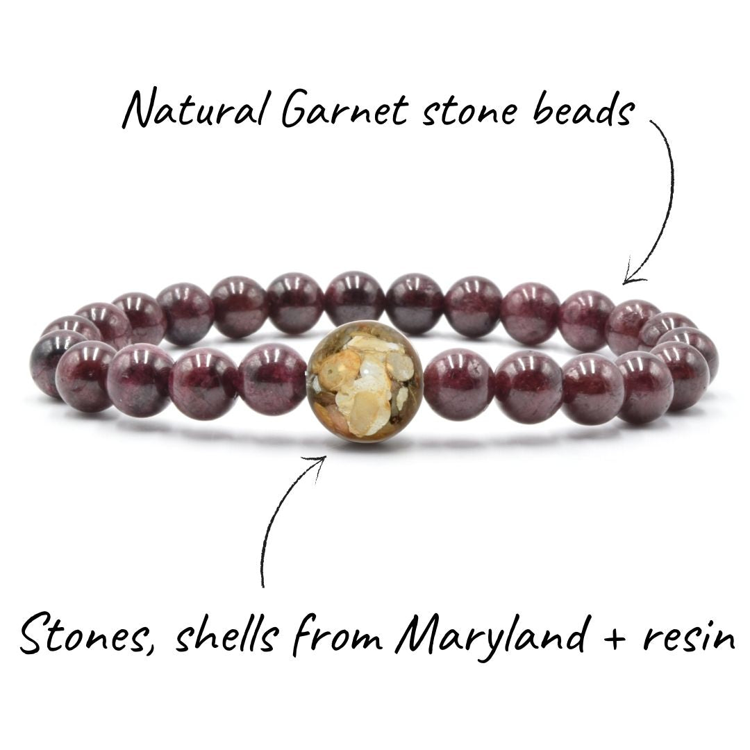 Maryland Stones & Shells + Garnet