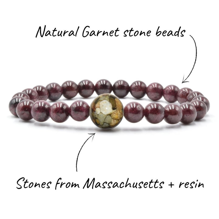 Massachusetts Stones + Garnet