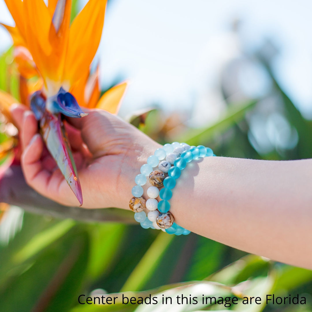 South Carolina Stones + Turquoise Bay Glass